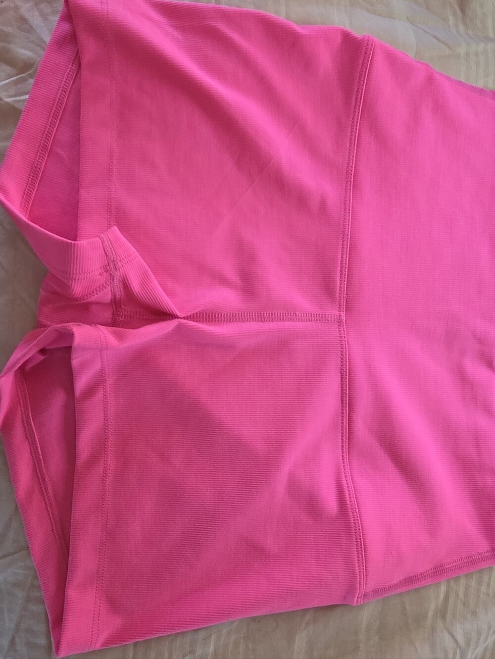 NOBULL Hot Pink Ribbed Performance Top with Reflective Logo - Picture 2 of 3
